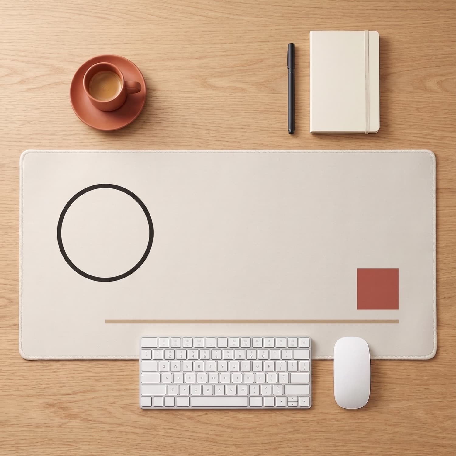 Minimal Desk Mat — Bauhaus 01 on a desk